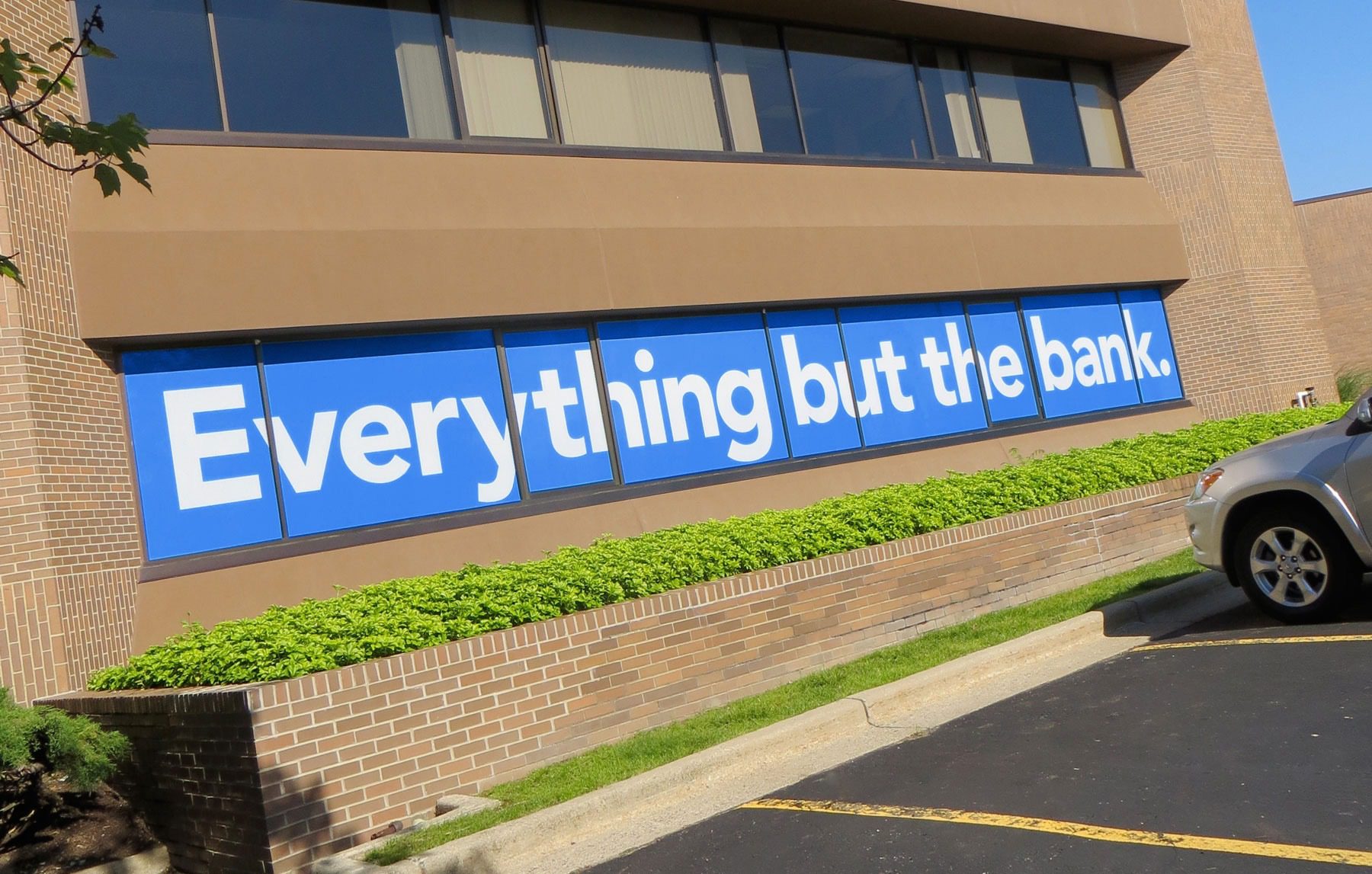 Window decals "Everything but the bank" FEDCOM Credit Union