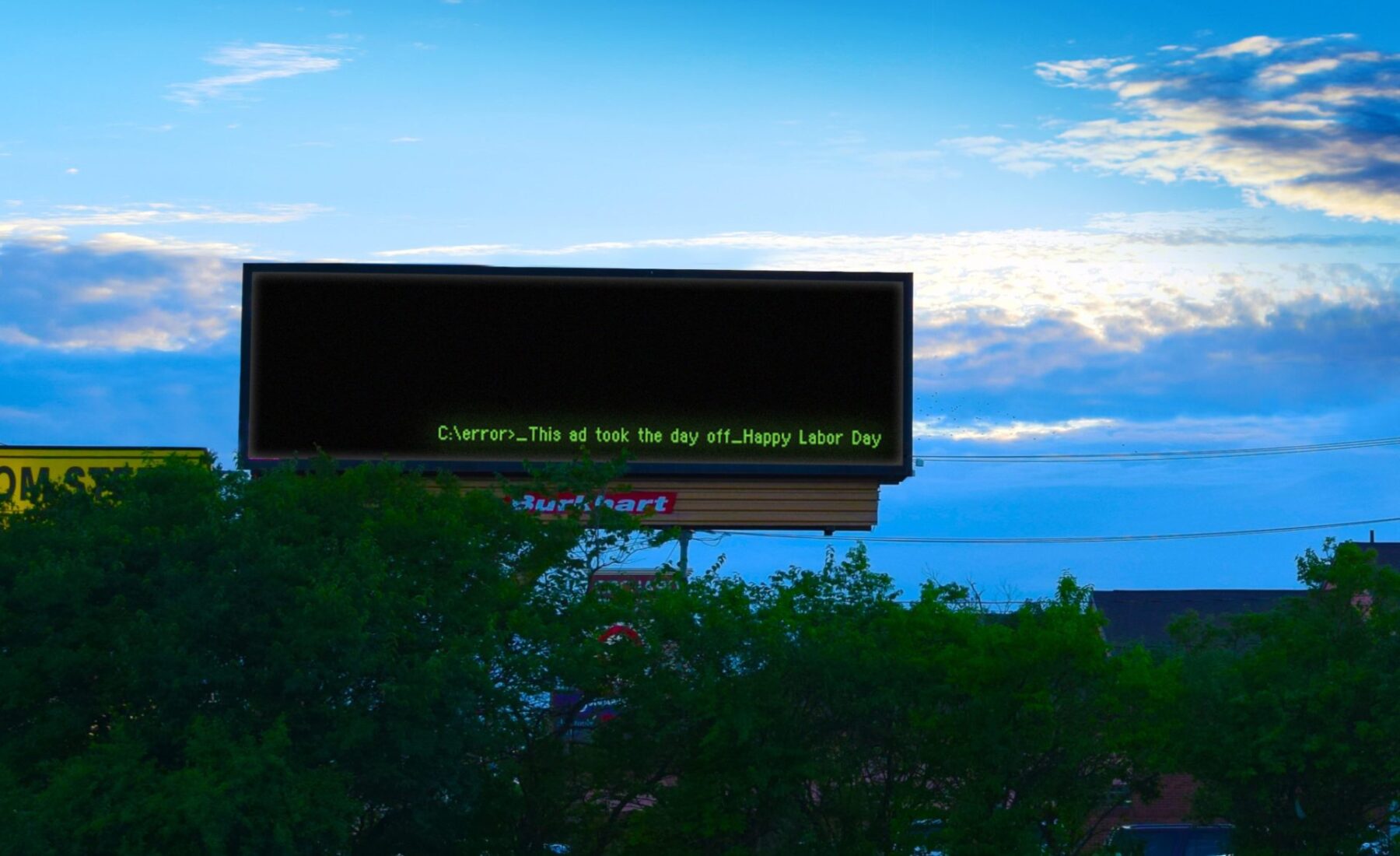 Burkhart holiday design. C:\error This ad took the day off. Happy labor day.