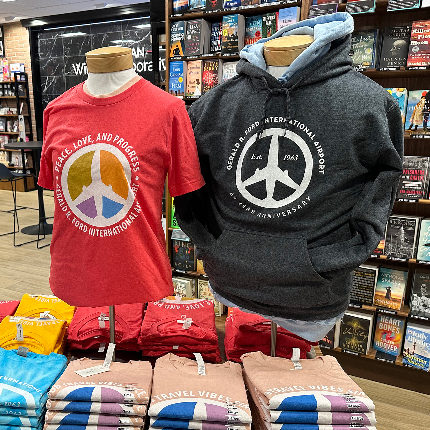 Merchandise for sale at the airport store