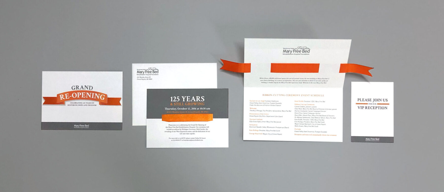 Ribbon-cutting invitation print materials