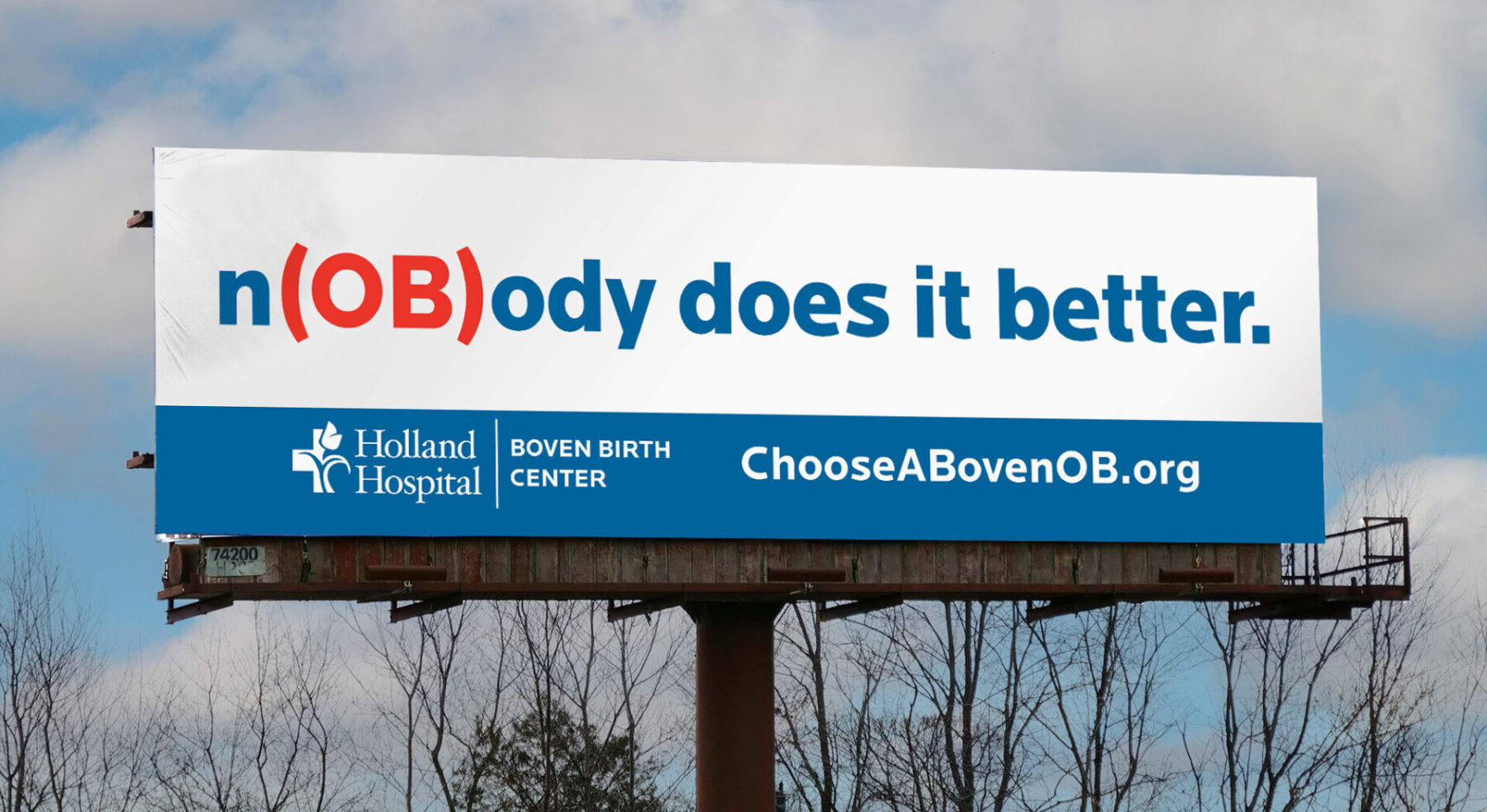 Out of home bulletin with headline "Nobody does it better" with OB called out visually