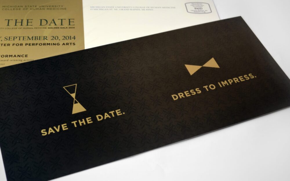 Save the date for the 50th Anniversary Gala for MSU College of Human Medicine. "Save the date. Dress to impress."