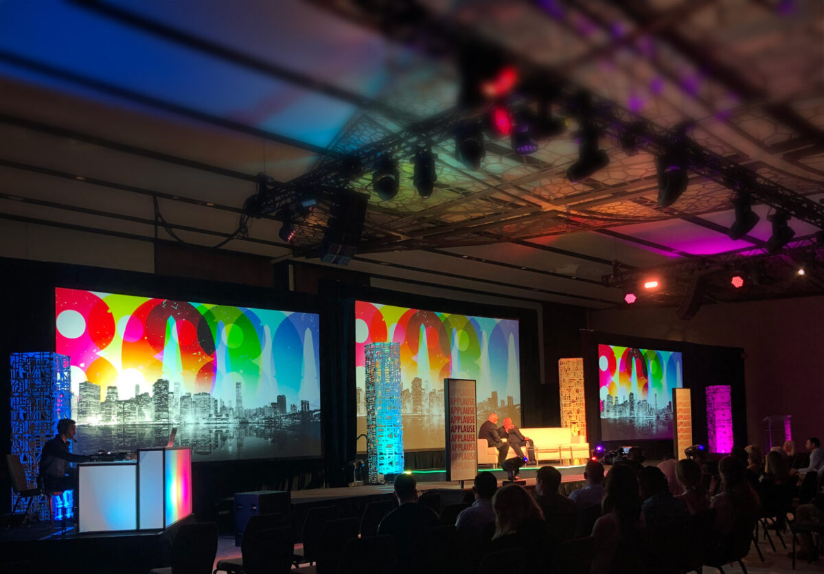 80th OBIE Awards stage and screen graphics