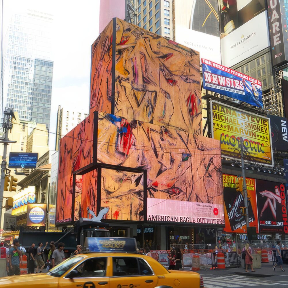Digital billboards designed for OAAA featuring Willem de Kooning’s Excavation, 1950 and the line, “#ArtEverywhereUS.”