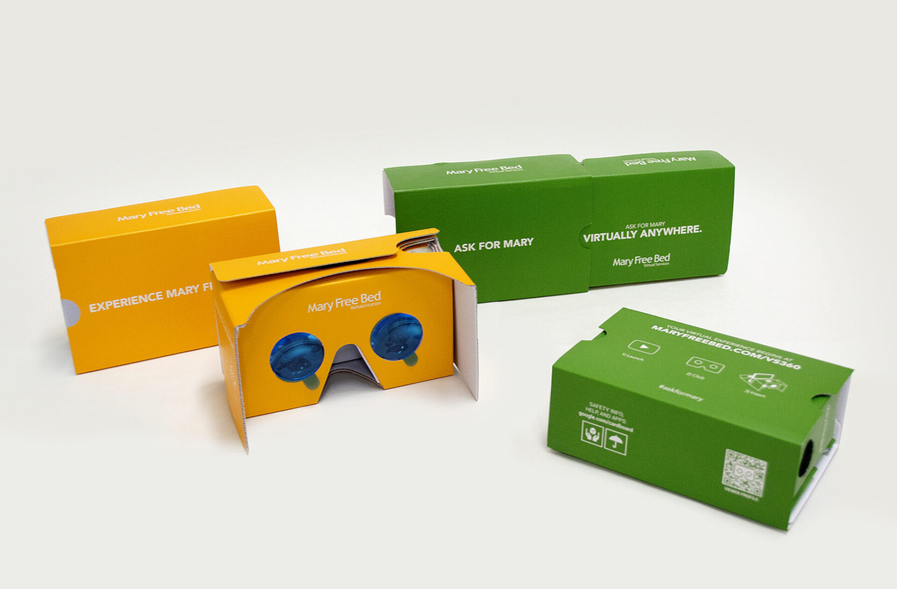 Google Cardboard VR headset design promoting virtual rehabilitation services