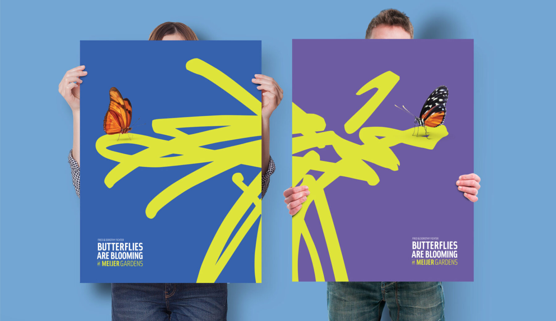 Fred & Dorothy Fichter Butterflies are Blooming at Meijer Gardens poster set with icon spanning both posters.