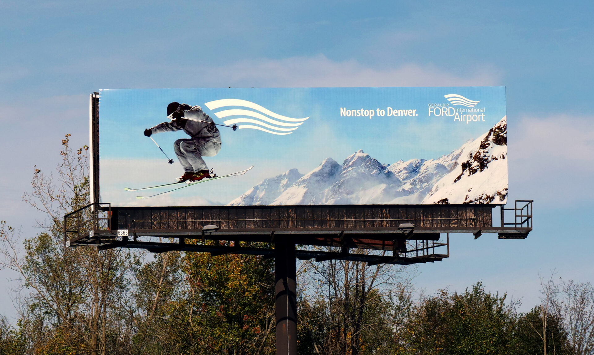 Out of home brand campaign for Gerald R. Ford International Airport. Nonstop to Denver