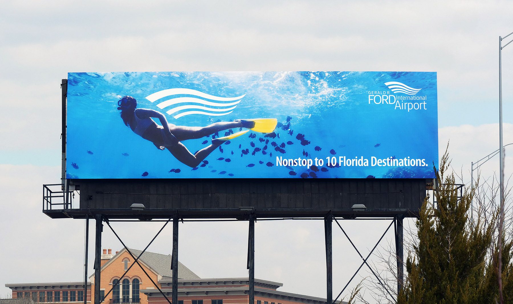 Out of home brand campaign for Gerald R. Ford International Airport. Nonstop to 10 Florida Destinations