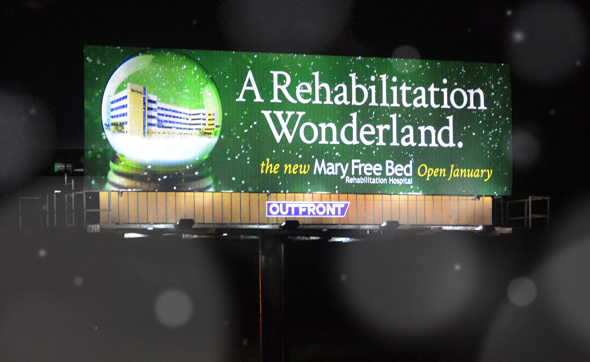 Out of home bulletin for Mary Free Bed. A rehabilitation wonderland